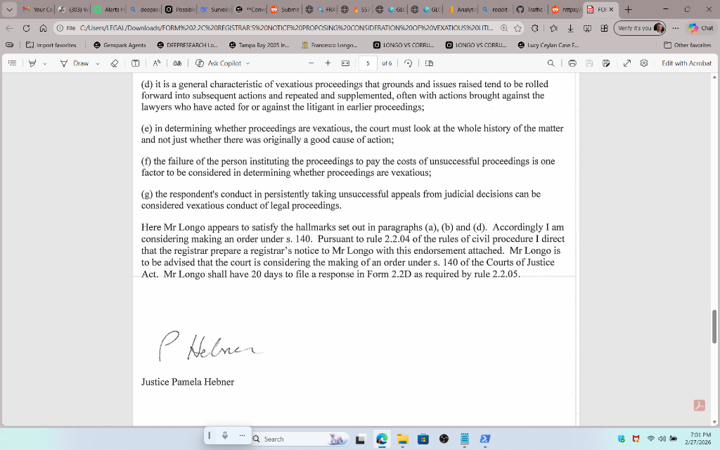 Justice Hebner signature - appears photocopied