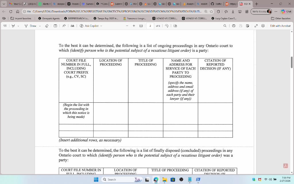 Form 2.2C with empty tables